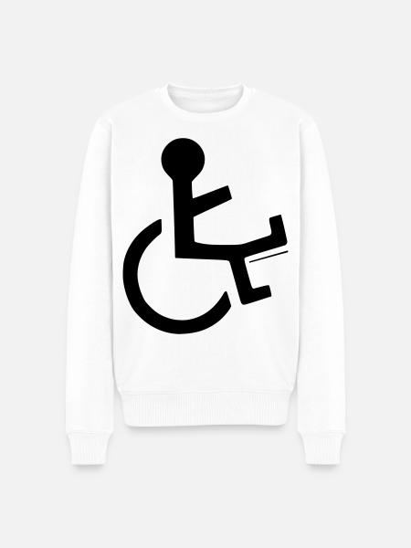 Rollstuhlfahrer mit gebrochenem Bein # - Männer Premium Bio Pullover - Weiß
