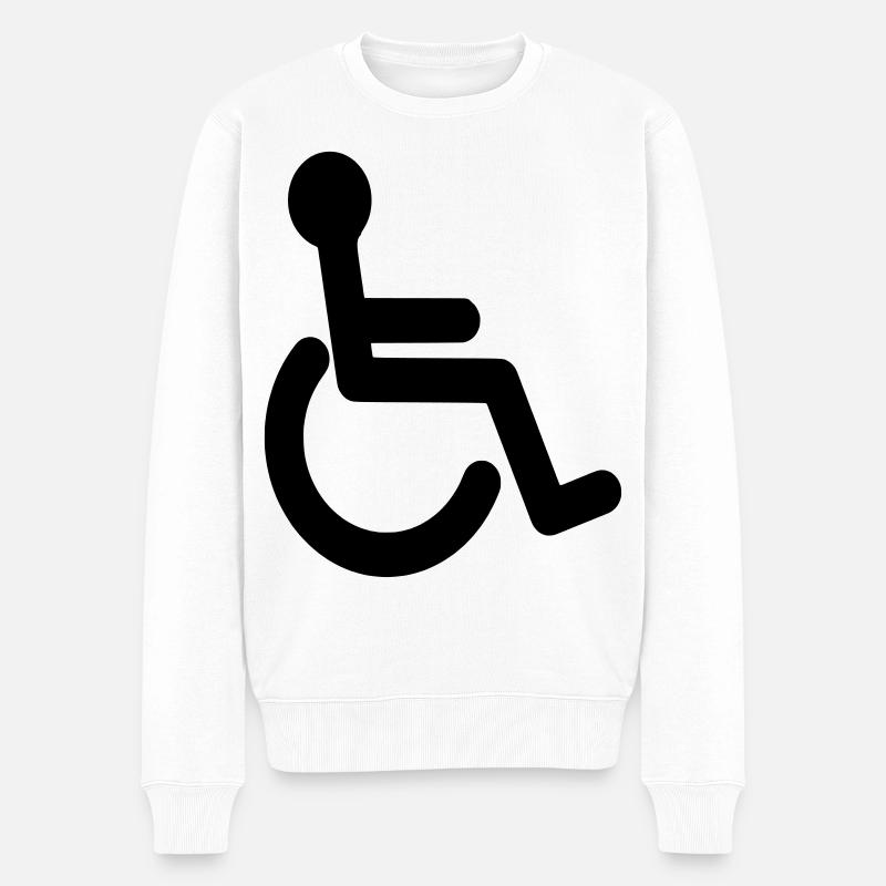 Symbole de base du fauteuil roulant # - Pull Premium bio Homme - blanc