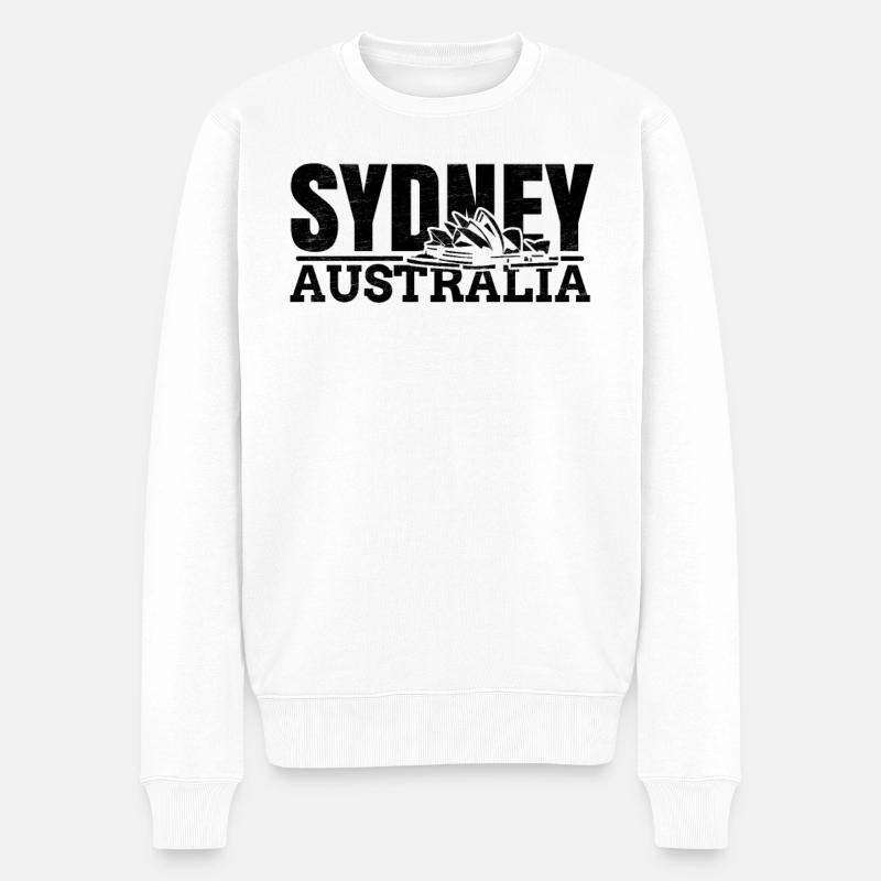 Sydney Australia - Männer Premium Bio Pullover - Weiß
