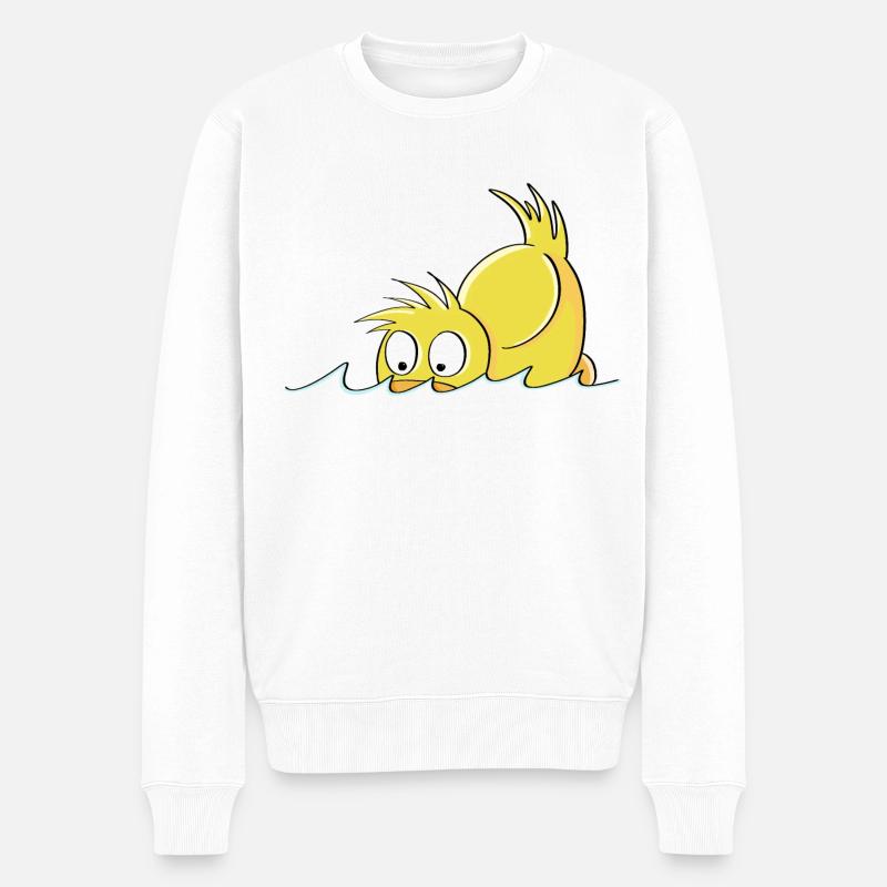 Duck Duck - Bande dessinée de canard - Pull Premium bio Homme - blanc