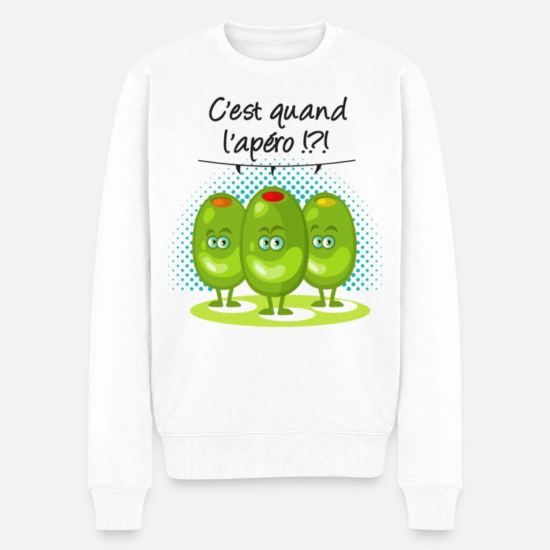 Trinken! cl - Männer Premium Bio Pullover - Weiß