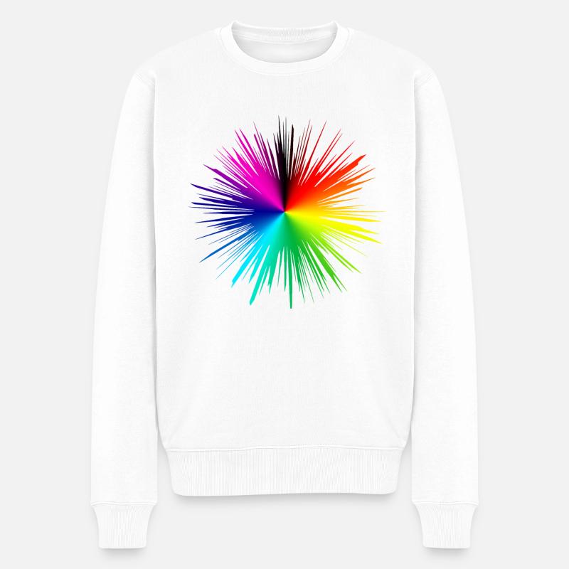 Explosion de couleur rafale radiale - Pull Premium bio Homme - blanc