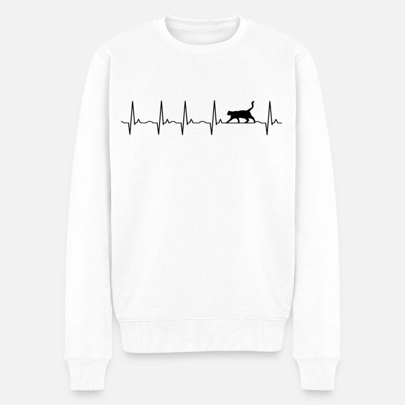 chat - Pull Premium bio Homme - blanc