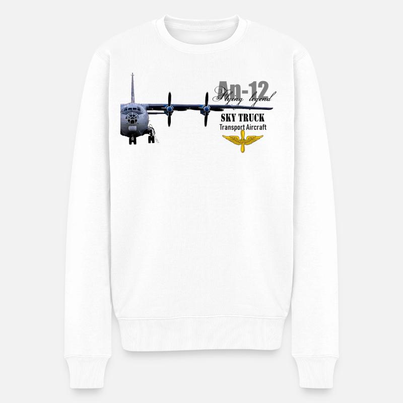 Antonov 12 - Männer Premium Bio Pullover - Weiß