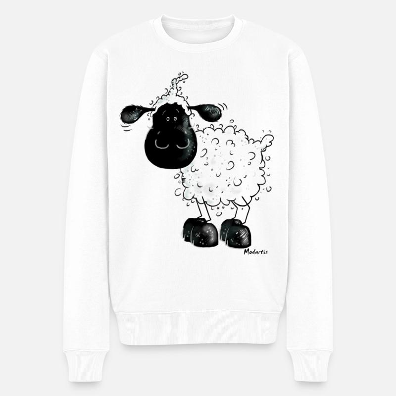 Cute sheep shirt design- mouton - Pull Premium bio Homme - blanc