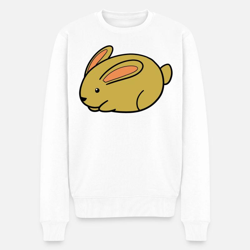 Hase - Männer Premium Bio Pullover - Weiß