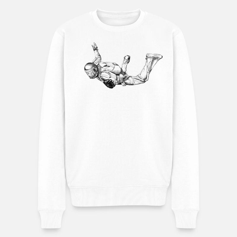 Skydiver - Männer Premium Bio Pullover - Weiß