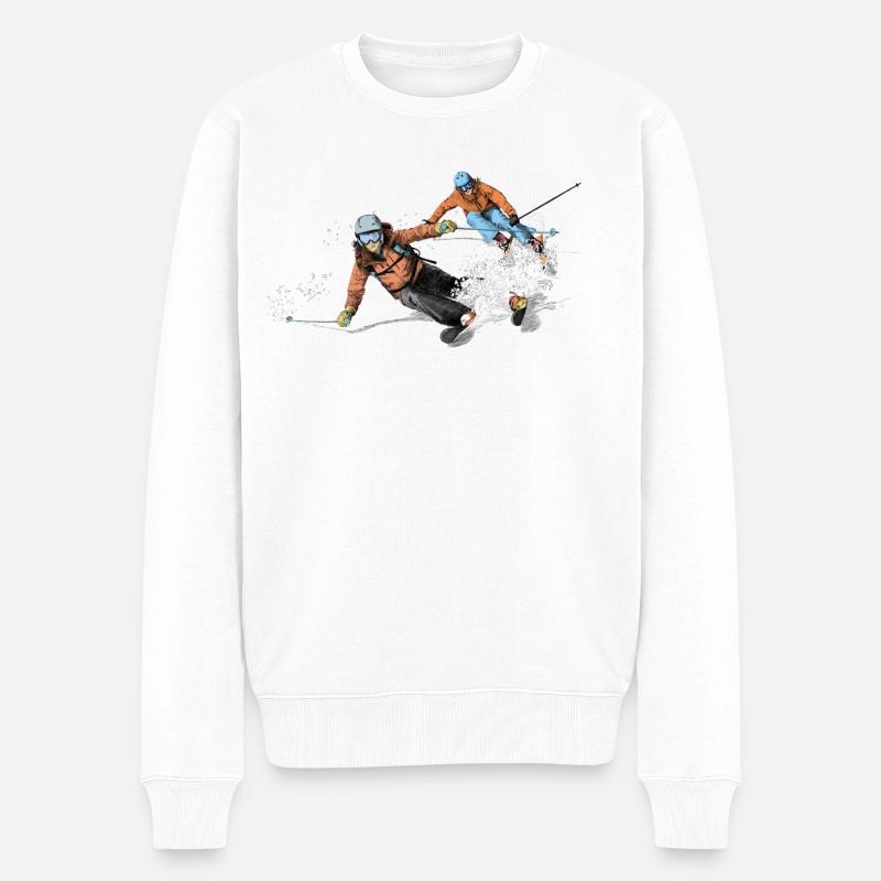 Slalom - Männer Premium Bio Pullover - Weiß