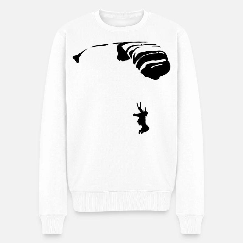 parachuting - Männer Premium Bio Pullover - Weiß