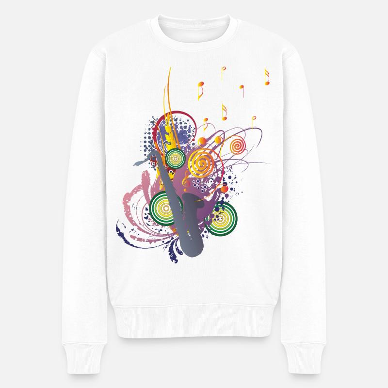 Colours of Music - Männer Premium Bio Pullover - Weiß