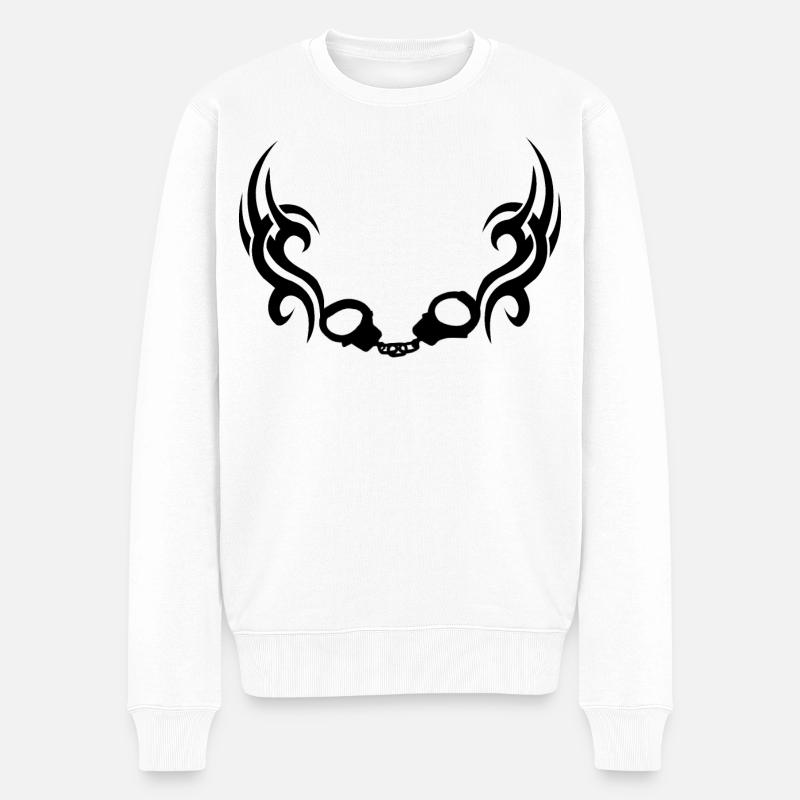 Handschellentrible - Männer Premium Bio Pullover - Weiß