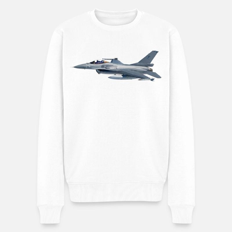 F-16 - Männer Premium Bio Pullover - Weiß