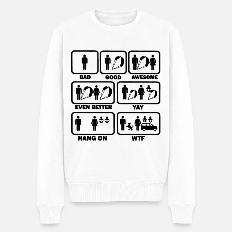 cadeau de surf cerf-volant - Pull Premium bio Homme - blanc
