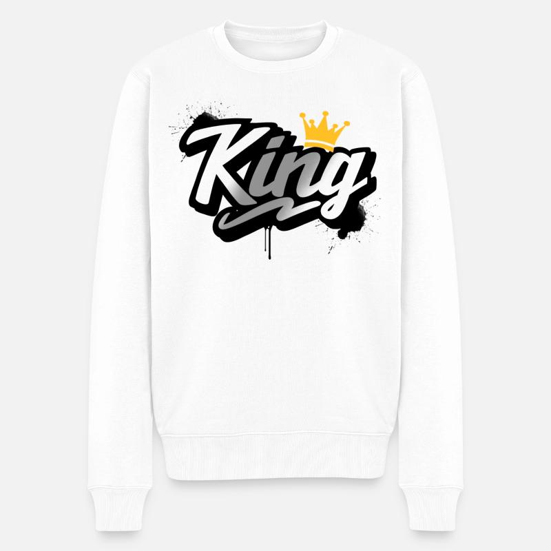 King - Pull Premium bio Homme - blanc