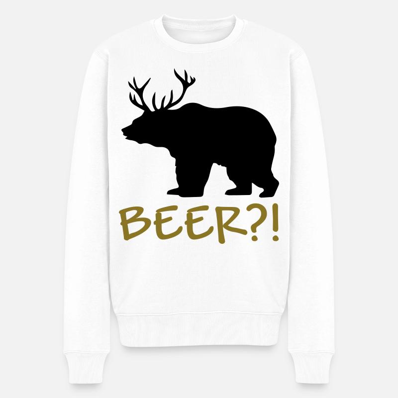 Beer!? - Männer Premium Bio Pullover - Weiß