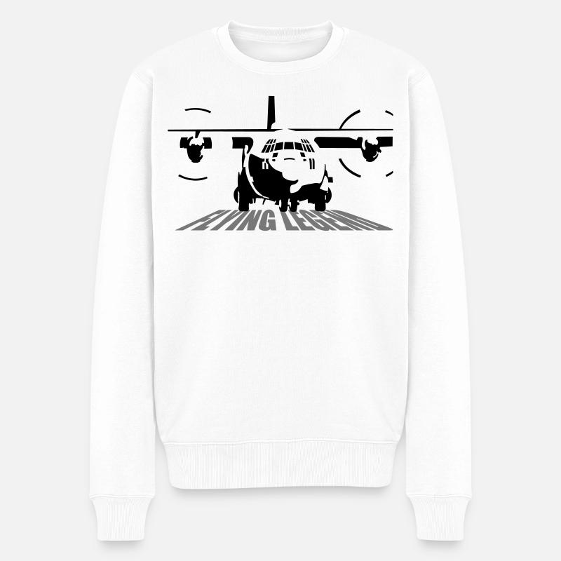 C-130 Hercules - Männer Premium Bio Pullover - Weiß