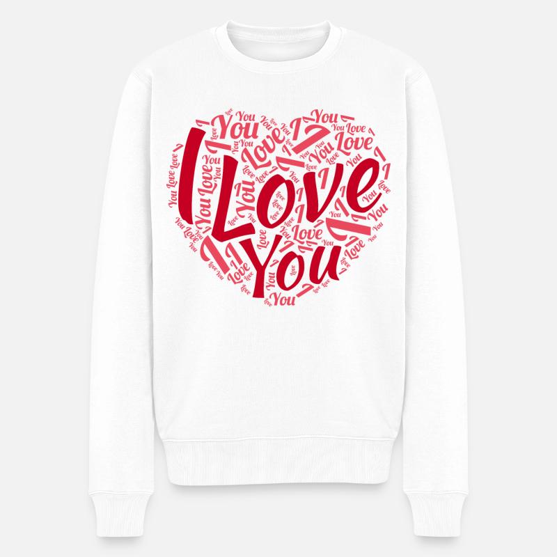 Saint Valentin - Pull Premium bio Homme - blanc