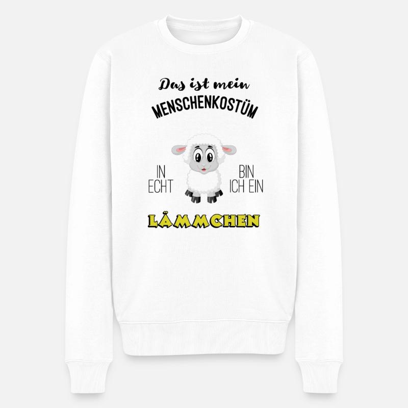 Costumes humains MBA Carnaval Laemmchen - Pull Premium bio Homme - blanc