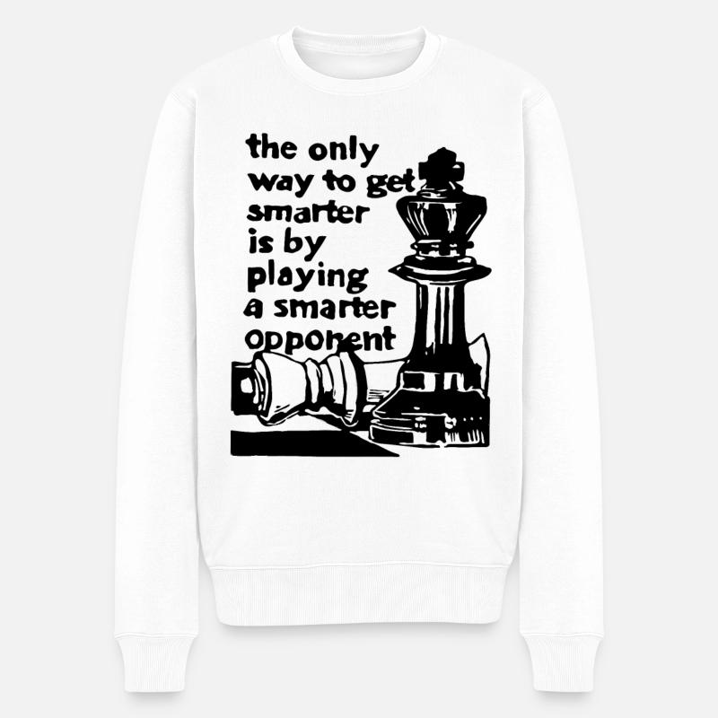 Schach Schachspieler Geschenk - Männer Premium Bio Pullover - Weiß
