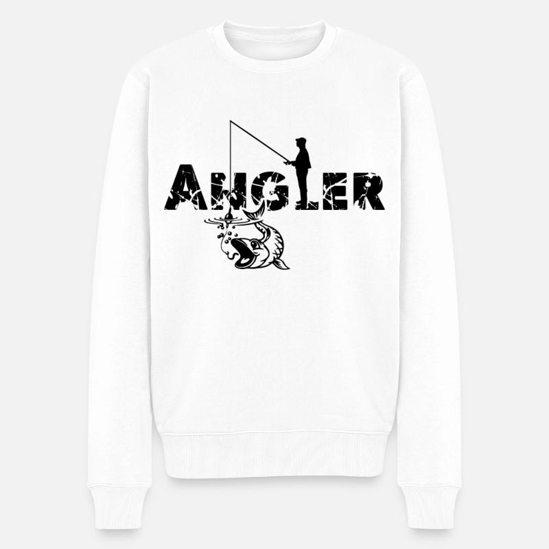 Cadeau de poisson pêcheur - Pull Premium bio Homme - blanc