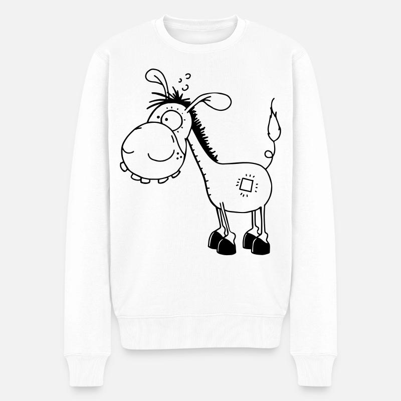 Esel - Langohresel - Eselchen - Männer Premium Bio Pullover - Weiß