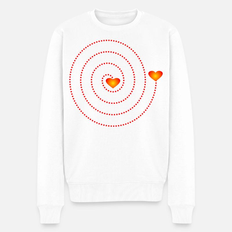 Spirale Herzen - Herzmenschen - Männer Premium Bio Pullover - Weiß