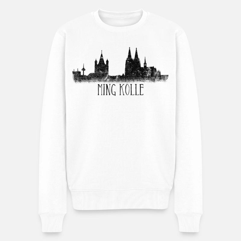 Mein Köln Skyline Ming Kölle Kölner Dom am Rhein - Männer Premium Bio Pullover - Weiß