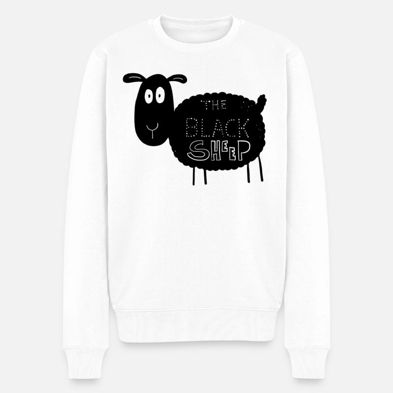 The Black Sheep I Das Schwarze Schaf Geschenk - Männer Premium Bio Pullover - Weiß