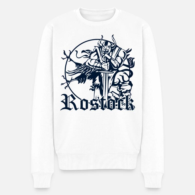 Rostock - Männer Premium Bio Pullover - Weiß