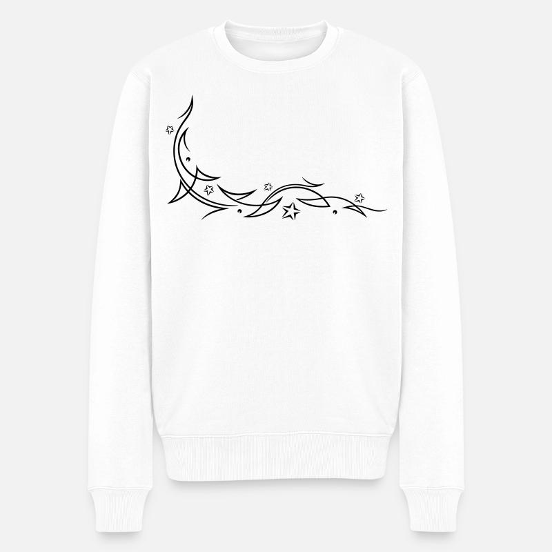 Tribal avec des étoiles - Pull Premium bio Homme - blanc