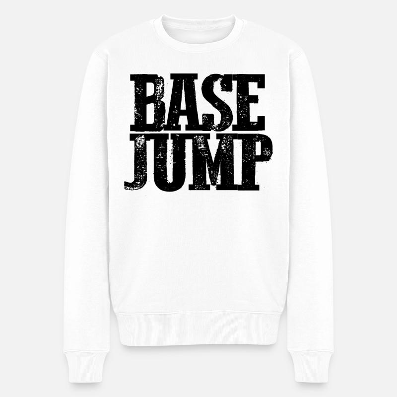 Base Jump - B.A.S.E. - Basejumper - Männer Premium Bio Pullover - Weiß