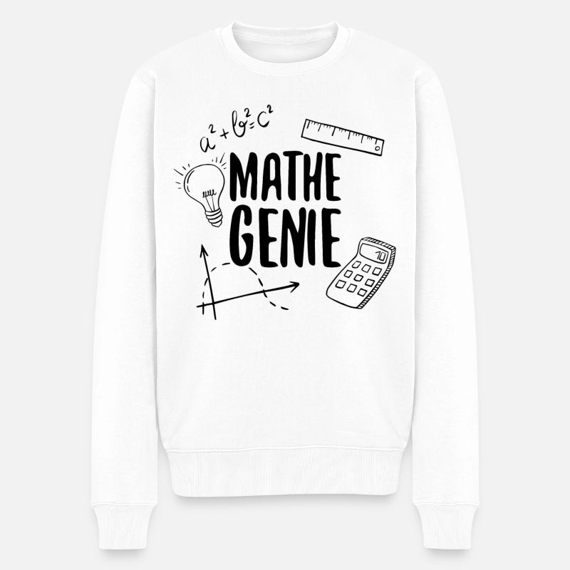 Math Genius Math Genius Math Mathematicien - Pull Premium bio Homme - blanc