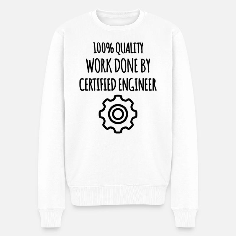 Ingenieur und Qualität - Männer Premium Bio Pullover - Weiß