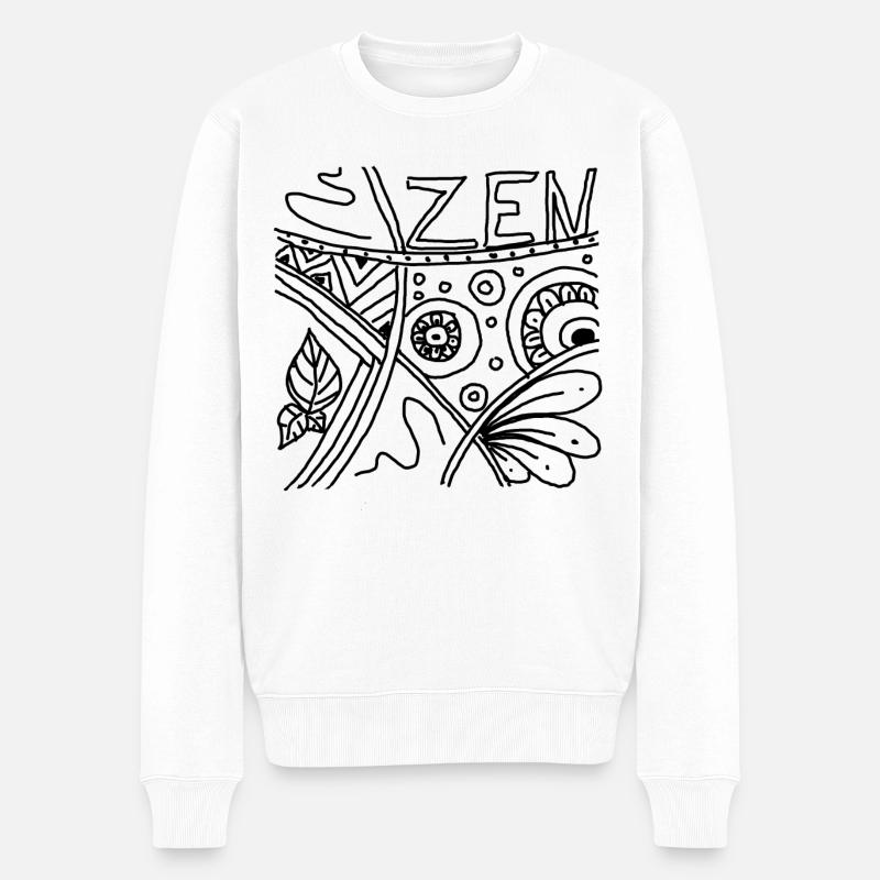 Zen - Männer Premium Bio Pullover - Weiß