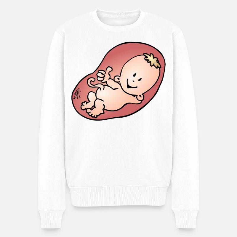 Schwanger - Schwangerschaft - Männer Premium Bio Pullover - Weiß