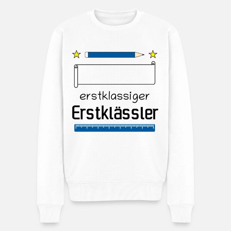 Erstklassiger Grundkurs - Männer Premium Bio Pullover - Weiß