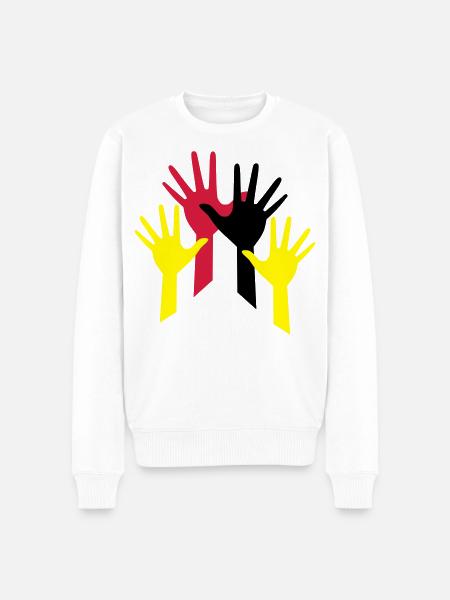 haende - Männer Premium Bio Pullover - Weiß