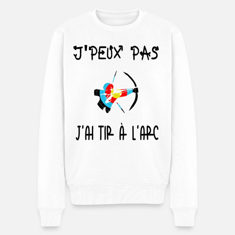 Ich kann nicht Bogenschießen - Männer Premium Bio Pullover - Weiß