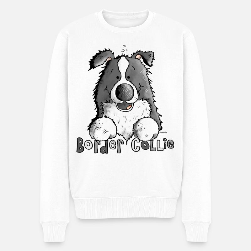 Petit Boder Collie - Chien de Berger - Pull Premium bio Homme - blanc