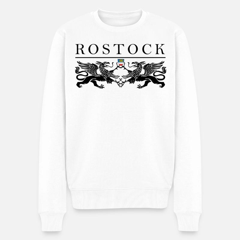 Rostock Greif Doppel - Männer Premium Bio Pullover - Weiß