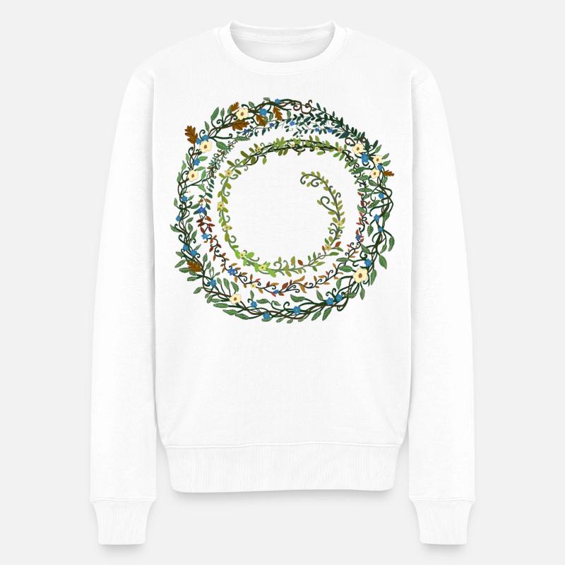 feuilles - Pull Premium bio Homme - blanc