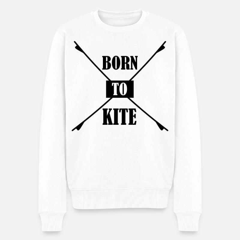 Kiteboard - Männer Premium Bio Pullover - Weiß