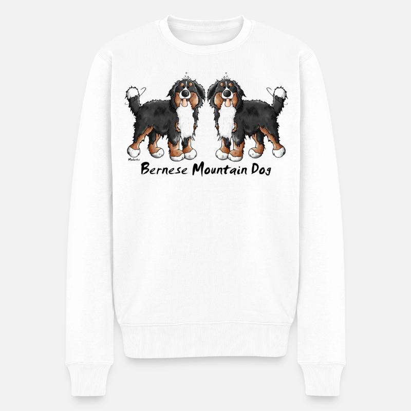 Berner Sennenhund Duo - Hund - Männer Premium Bio Pullover - Weiß