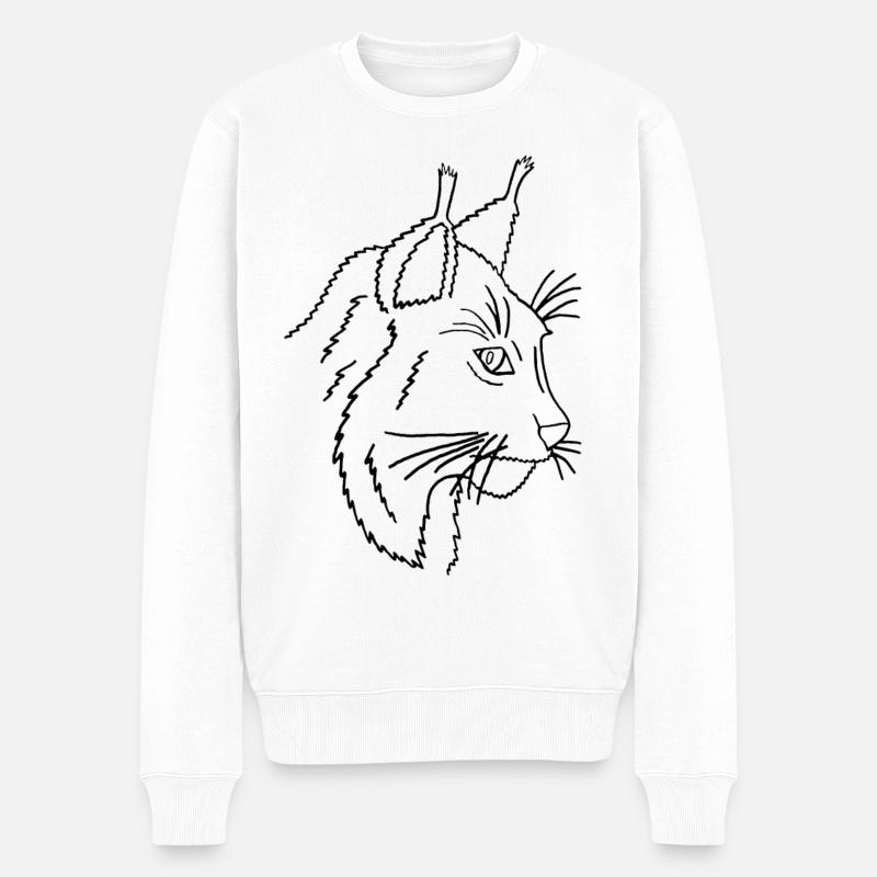 Lynx (traits noirs) - Pull Premium bio Homme - blanc