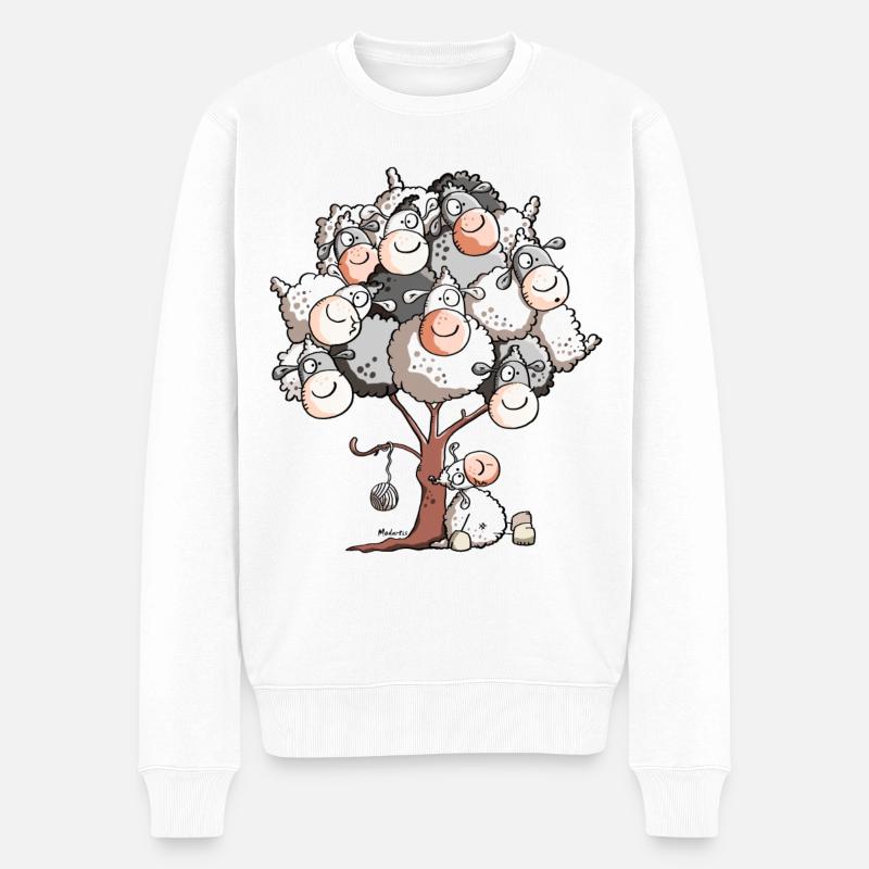 Drôle Arbre Mouton - Pull Premium bio Homme - blanc
