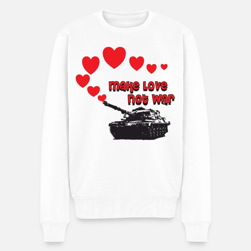 make love not war - Pull Premium bio Homme - blanc