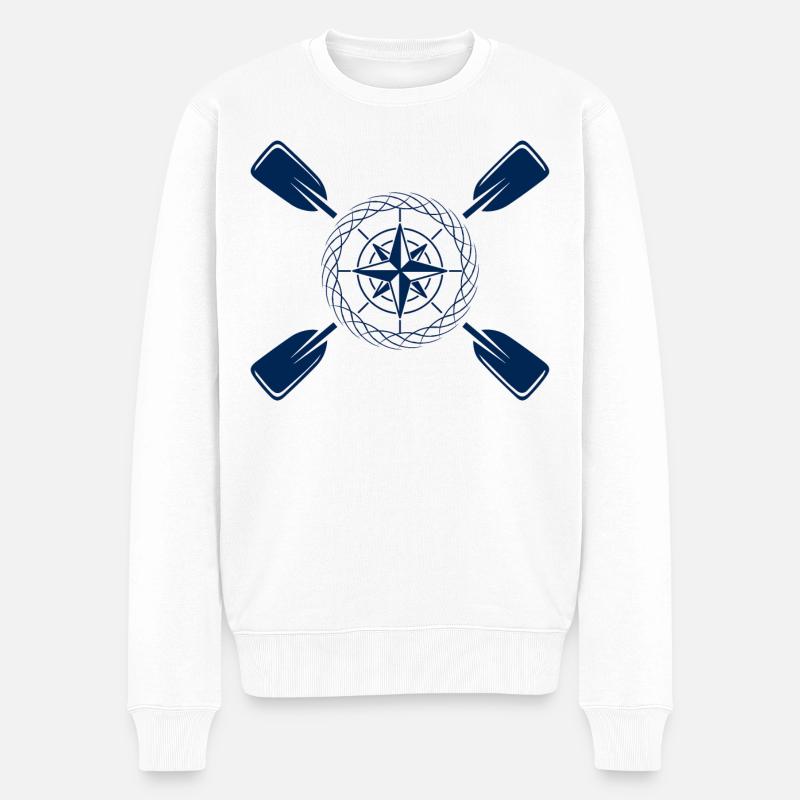 Paddel & Kompass - Männer Premium Bio Pullover - Weiß
