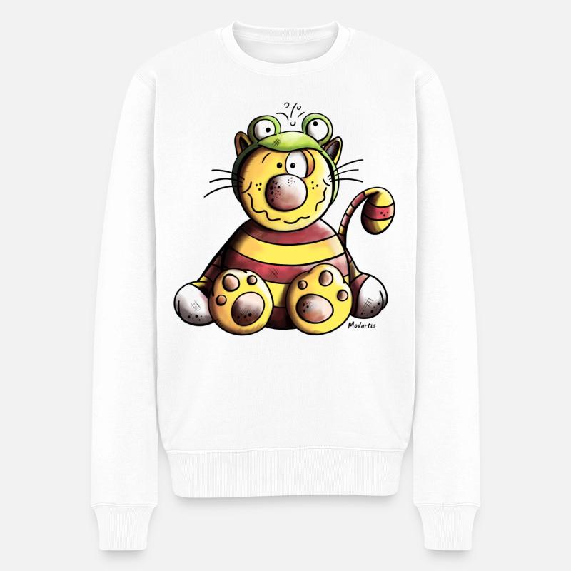 Mignon Chat - Pull Premium bio Homme - blanc