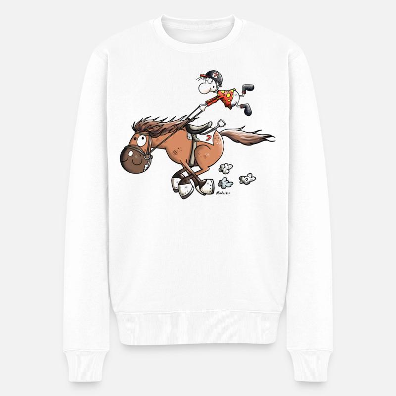 Cheval De Course Rapide - Pull Premium bio Homme - blanc