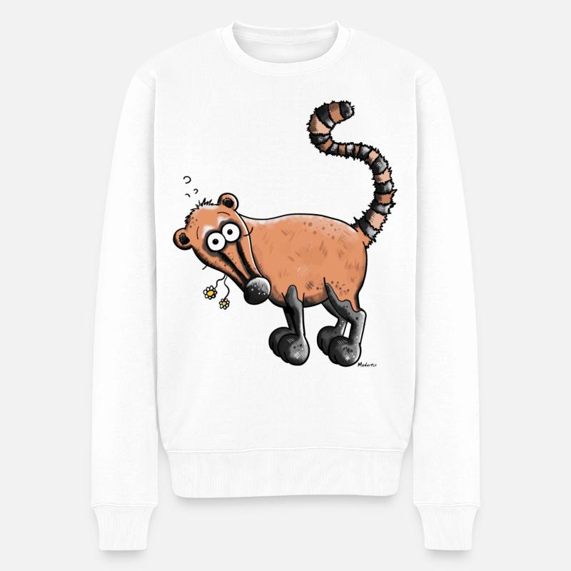 Nasi Nasenbär - Männer Premium Bio Pullover - Weiß